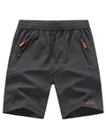 TBMPOY Mens 7 Hiking Running Shorts with Pockets Athletic Outdoor Sports Gym Workout Short Zipper Pockets Grey L