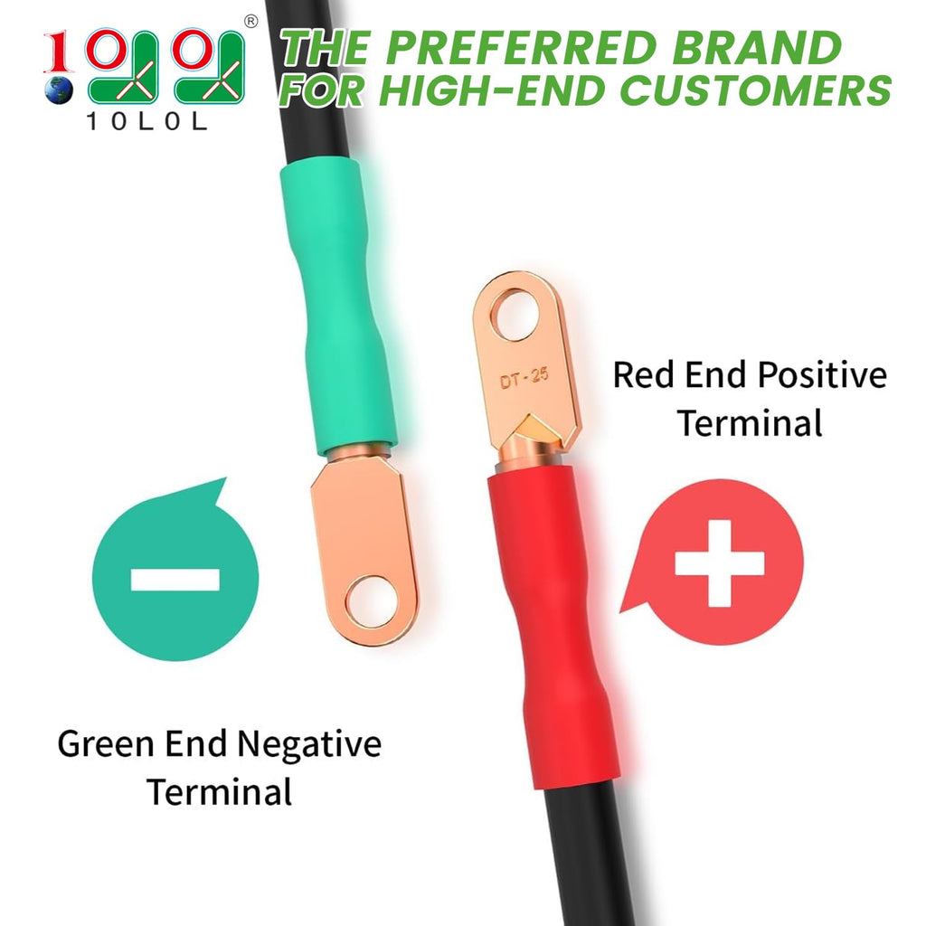 10L0L Golf Cart Battery Cable Set Fits Ezgo Txt 94-Up Medalist/Txt,Corrosion Resistant, Ultra-Long Pure Copper Wire Lugs,6 Surfa