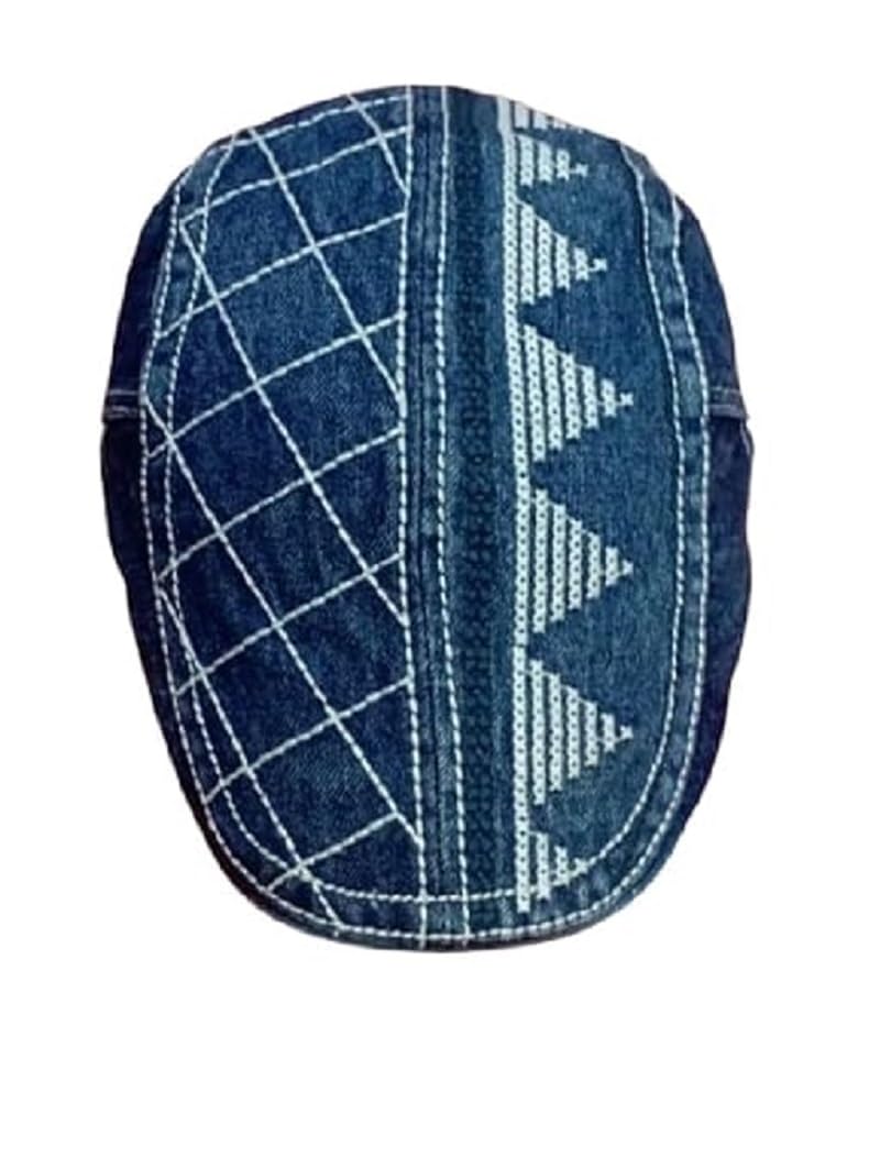 Tubination Denim Golf Cap Men & BoyS Plain Blue Colour Classical Old Warm Skull Denim Golf Cap (Blue)