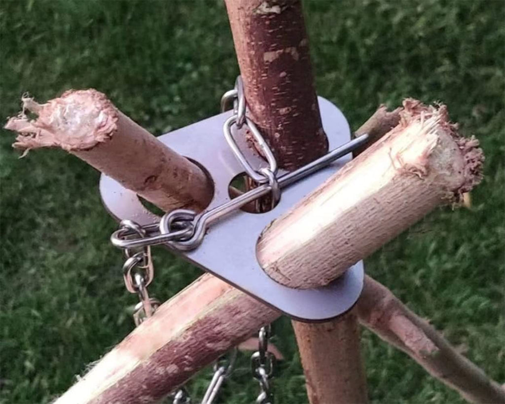 Ds. Distinctive Style Camping Tripod Board Turn Branches Into Stainless Steel Campfire Tripod With Adjustable Chain Camp Grill A