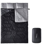 Tuphen Double Sleeping Bag With 2 Pillows, Queen Size Xl Bag For 2 People, Cold Warm Weather- 3 Seasons, Waterproof Adults Sleep