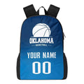 Personalized Oklahoma City Basketball Sports Backpack Custom City Fan Gift Shoulder Bag Add Name and Number Casual Bag