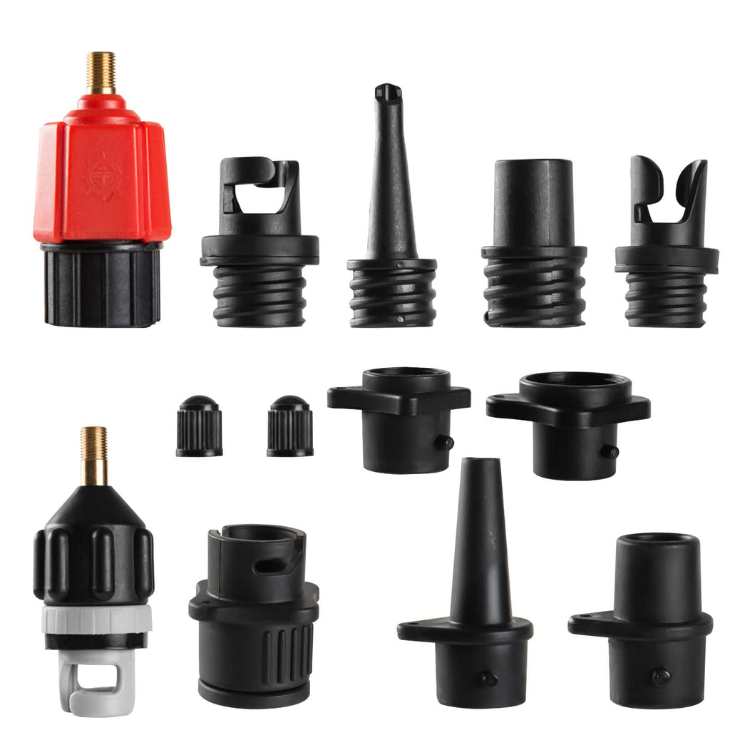 Canipha Inflatable Sup Pump Adaptor, Paddle Board Sup Valve Adapter With 9 Standard Conventional Air Pump Nozzles For Inflatable