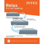 Intex: Dura-Beam Deluxe Comfort-Plush Air Mattress - 22'' Queen Blue - Built-In Electric Pump, Durable Fiber-Tech, Carry Bag Inc