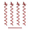 7Penn Ground Anchors Screw In 4 Pack - 16 Inch Red Spiral Dog Leash Ground Anchor Tie Down - Heavy Duty Rv Canopy Stakes For Hig