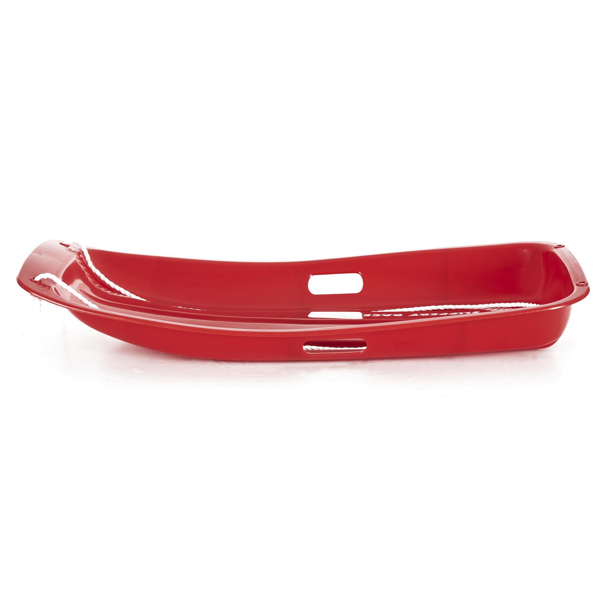 Slippery Racer Downhill Sprinter Flexible Kids Toddler Plastic Cold-Resistant Toboggan Snow Sled With Pull Rope And Handles, Red