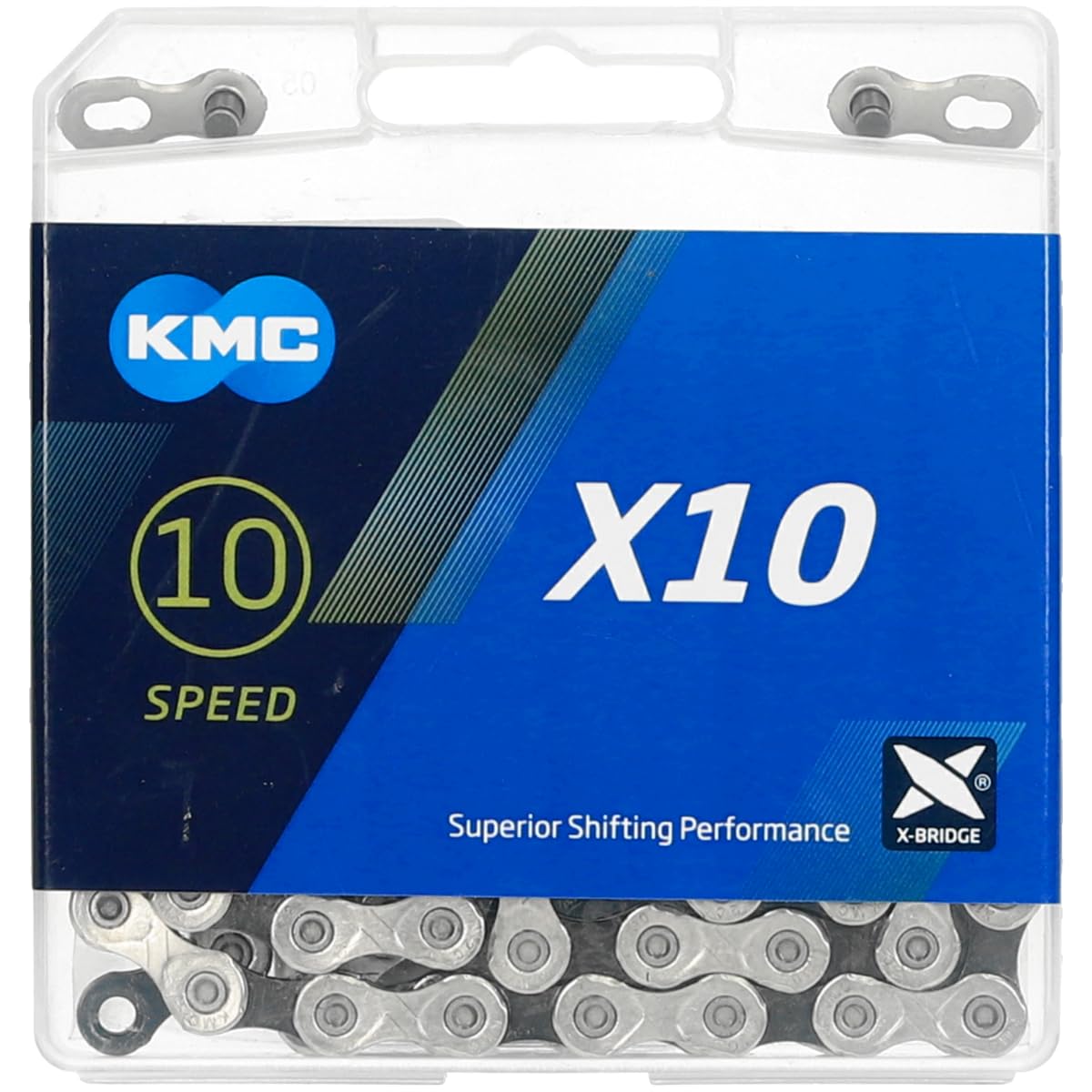 KMC Unisexs X10 Chain, Silver/Black, 114 Link