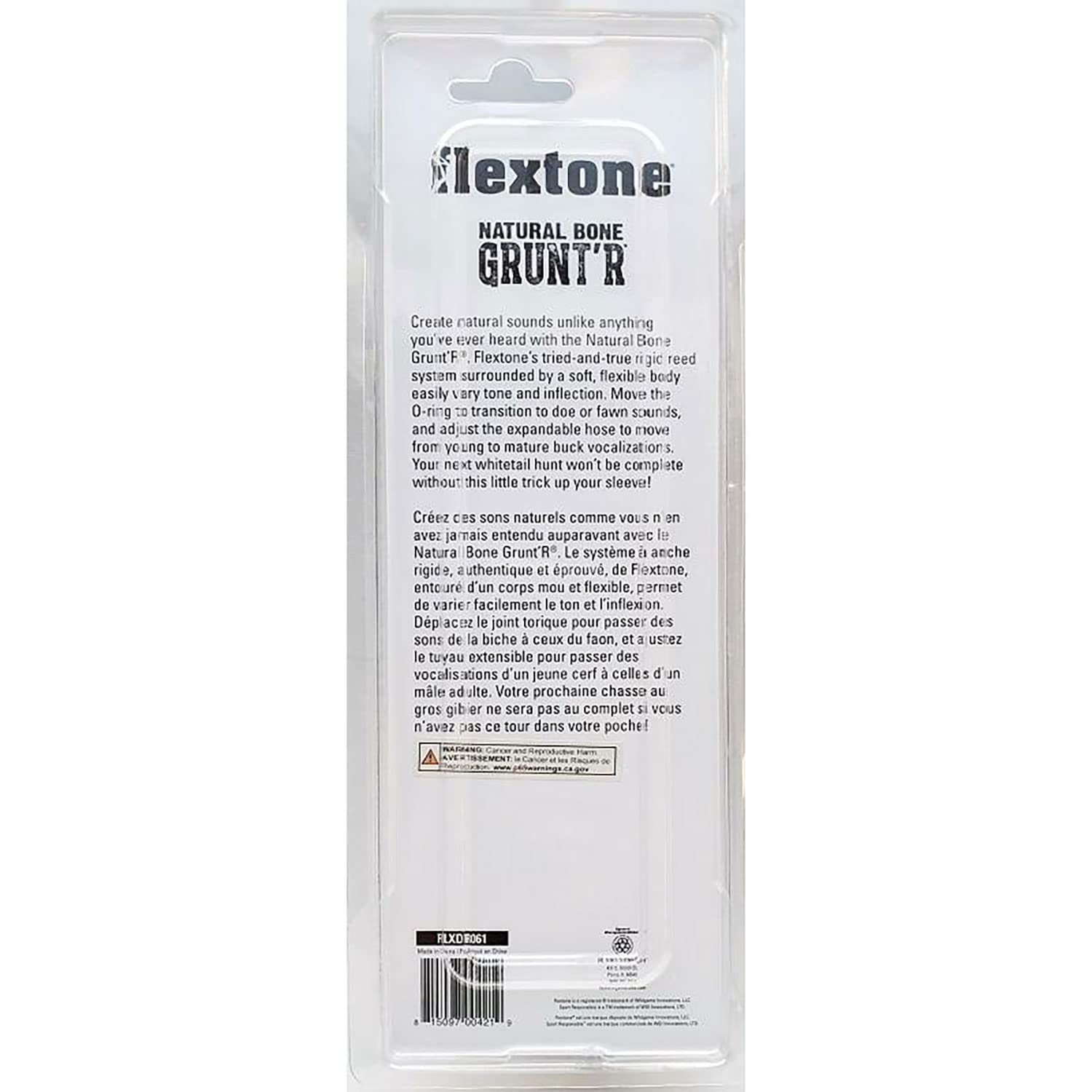 Flextone Hunting Realistic Mature & Young Buck Sounds Natural Bone Gruntr Easy To Use Whitetail Deer Game Call