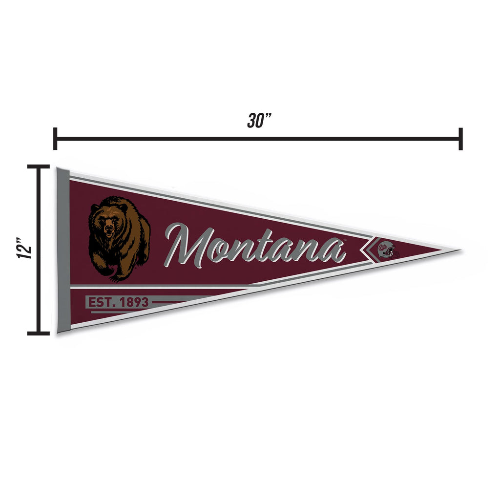 Rico Industries Ncaa Montana Grizzlies Classic 12'' X 30'' Felt Wall D  Cor Pennant - Great For Home/Bed Room/Man Cave D  Cor