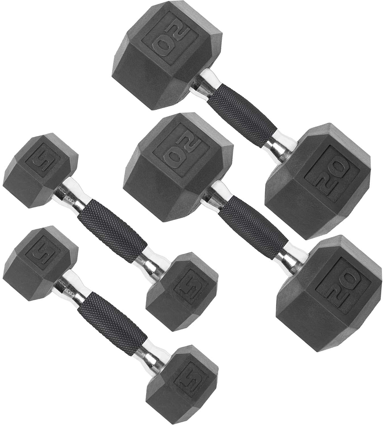 CAP Barbell 50 lbs Coated Dumbbell Set with Comfort handles, 5LBx2, 20lbx2