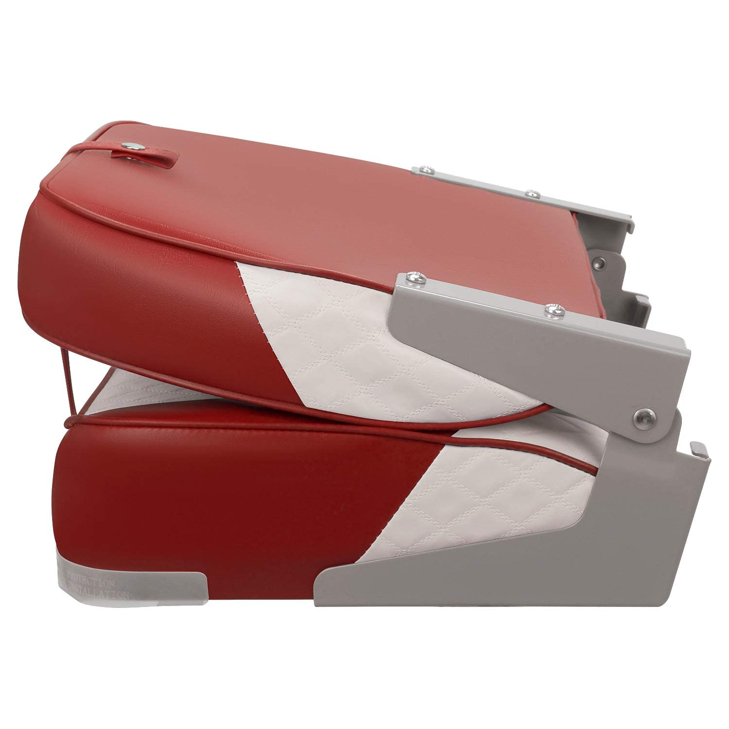 Leader Accessories A Pair Of New Low Back Folding Boat Seat(2 Seats) (C-Whitered)