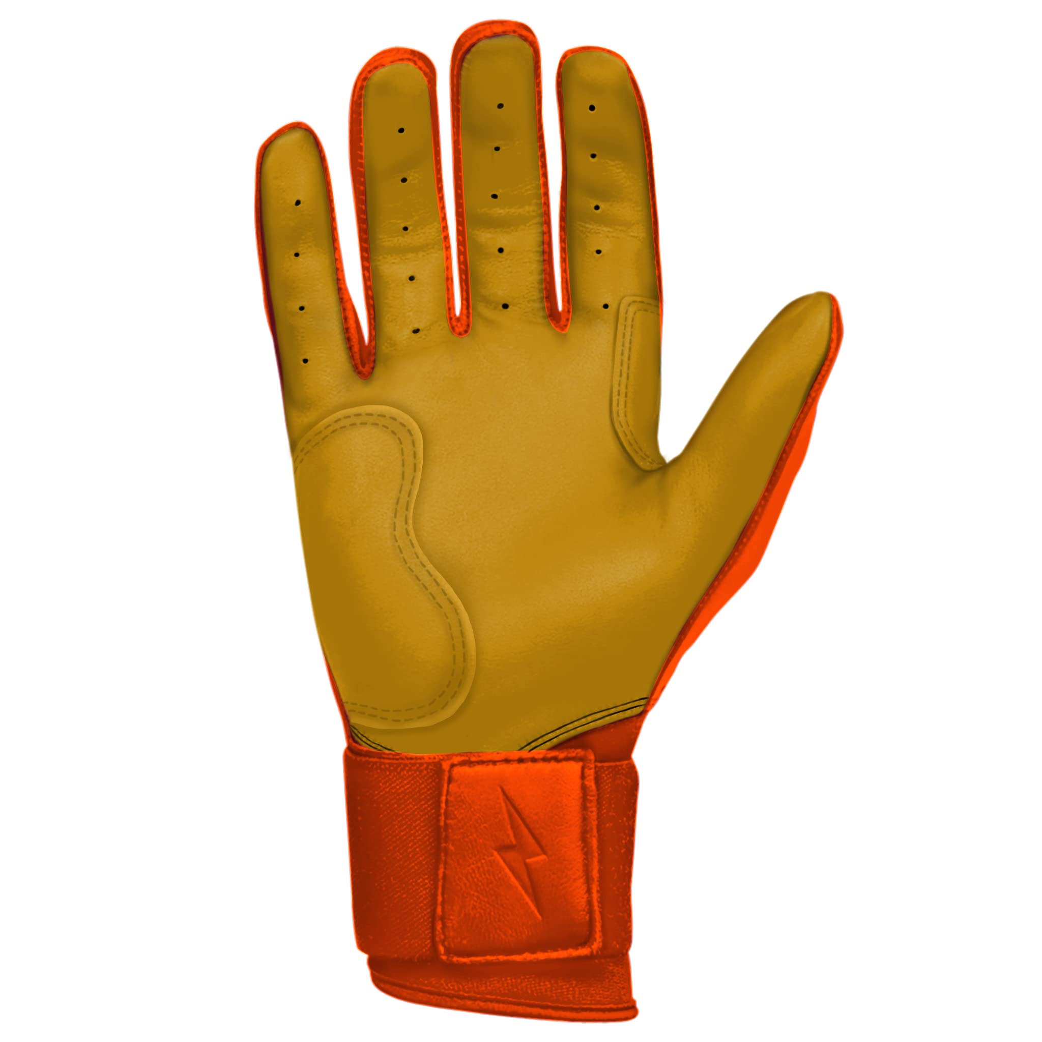 Bruce Bolt Original Series Long Cuff Orange Batting Glove - Orange Large