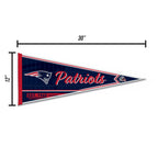Rico Industries Nfl Football New England Patriots Classic 12'' X 30'' Felt Wall D  Cor Pennant - Great For Home/Bed Room/Man Cav