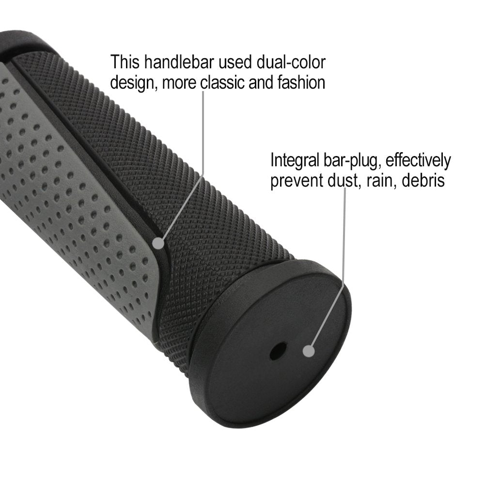 Topcabin 2X Short Mini Handlebar Bicycle Grips Fit Many Standard Bikes 90Mm Length (Black + Grey)