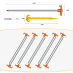 20+2Pcs Tent Stakes Heavy Duty Camping Stakes,Avoforest 9.8Inch Non-Rust Metal Tent Pegs Ground Stakes Tent Spikes Camping,Garde