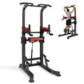 VEVOR Pull Up Bar, 330 LBS Power Tower Dip Station, Workout Dip Station with H-Shaped Stable Base & Assistance Platform, Adjusta