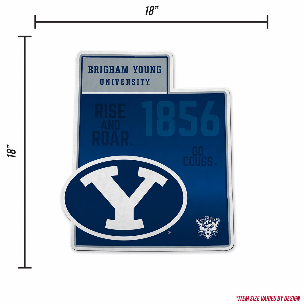 Rico Industries Ncaa Byu Cougars State Shape Shape Cut Pennant - Home And Living Room D  Cor - Soft Felt Ez To Hang