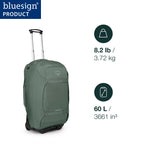 Osprey Sojourn 25/60L Wheeled Travel Backpack with Harness, Black
