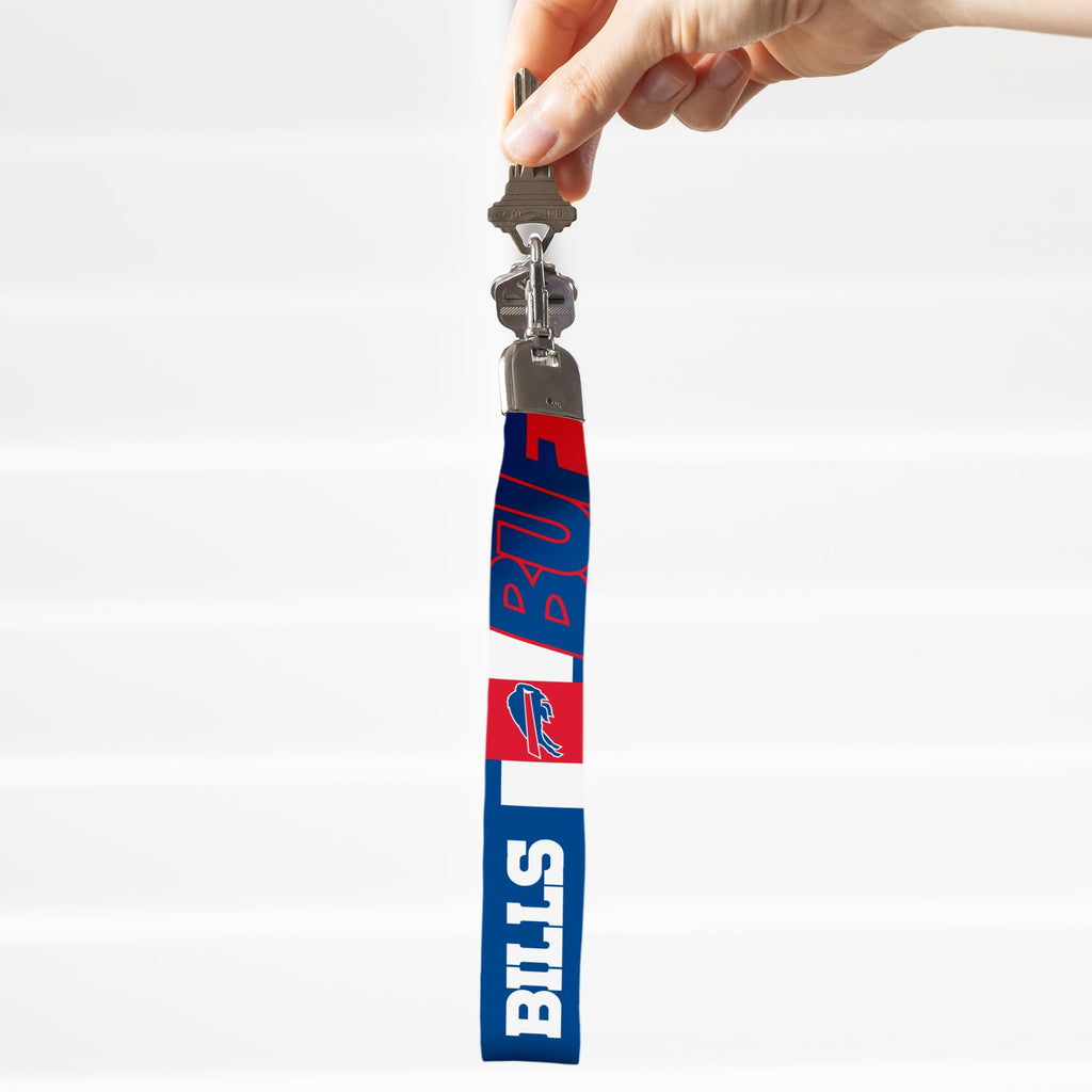 Rico Industries Nfl Football Buffalo Bills Standard Wrist Lanyard Key Chain, Cute Wristlet Strap Keychain Holder For Women Men C