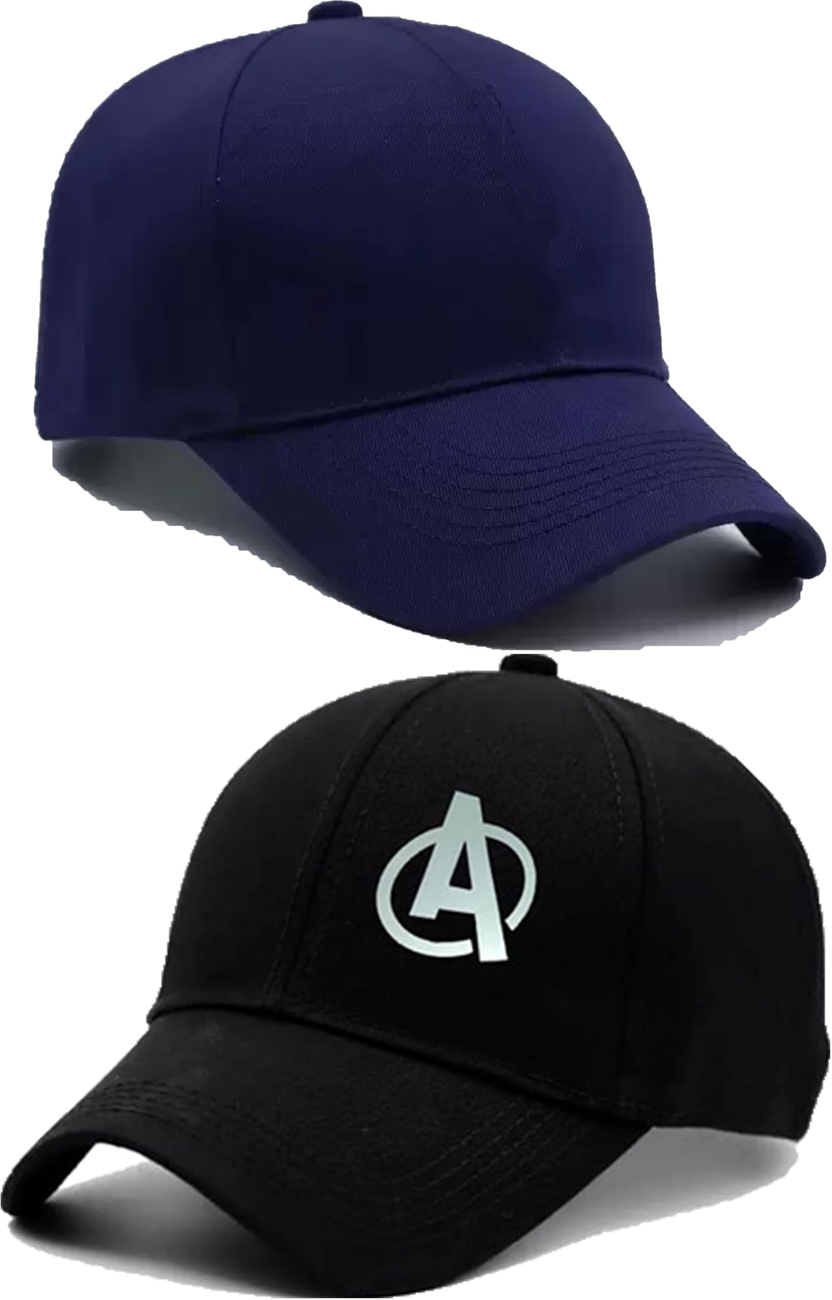Goodfriends Unisex Baseball Cap Dark Blue And Black Free Size Cotton For Sports And Casual Wear All Seasons Adjustable Sport The