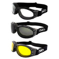 Global Vision Eliminator Padded Motorcycle Dirt Bike Riding Goggles Bundle For Day & Night (Clear-Smoke-Yellow)