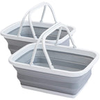 Yeto Collapsible Sink 2 Pack Outdoor Camping Picnic Basket 8L/2Gal Lightweight Portable Foldable Dish Washing Basin/Bucket With 