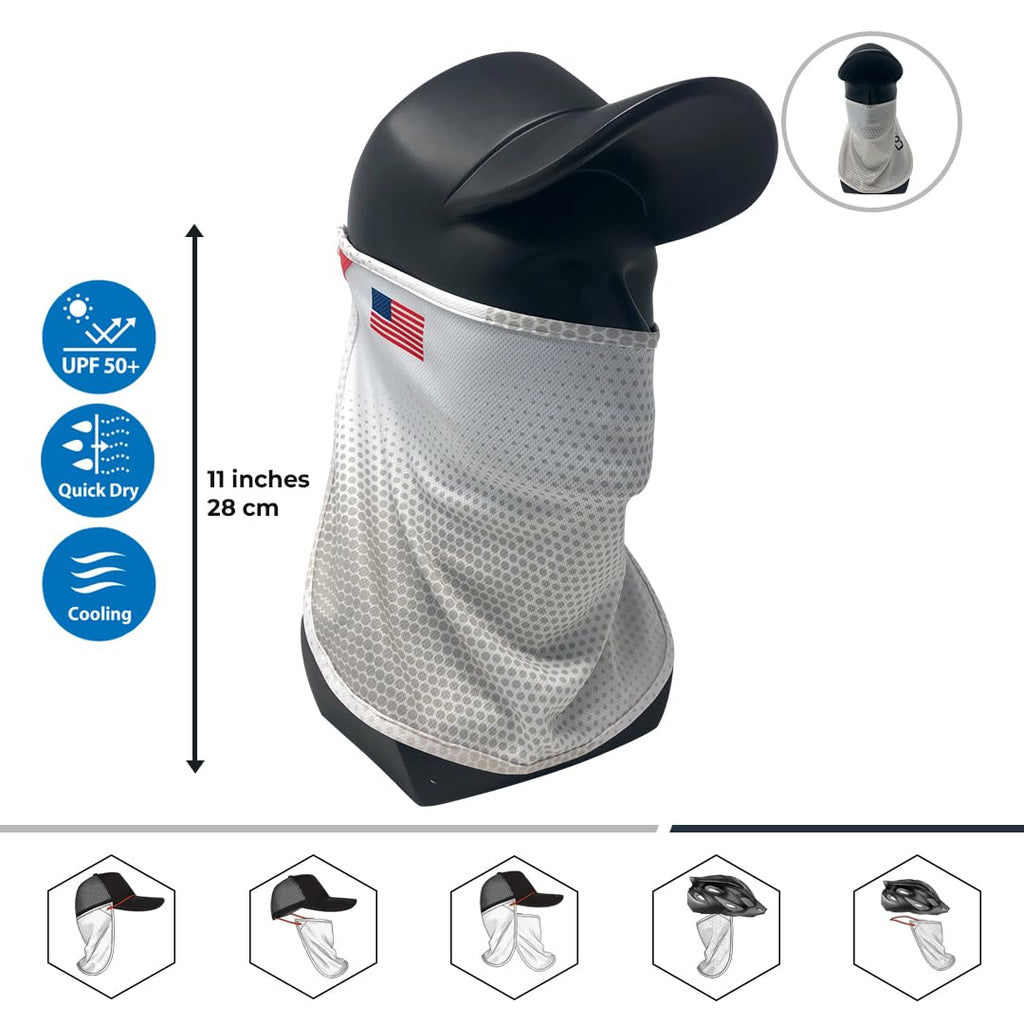 Coolnes - Uv Sun Protection Neck Drape Adjustable Multifunctional 2 In 1 Face Covering For Outdoor Fishing - Unisex (Coolnes-Fla