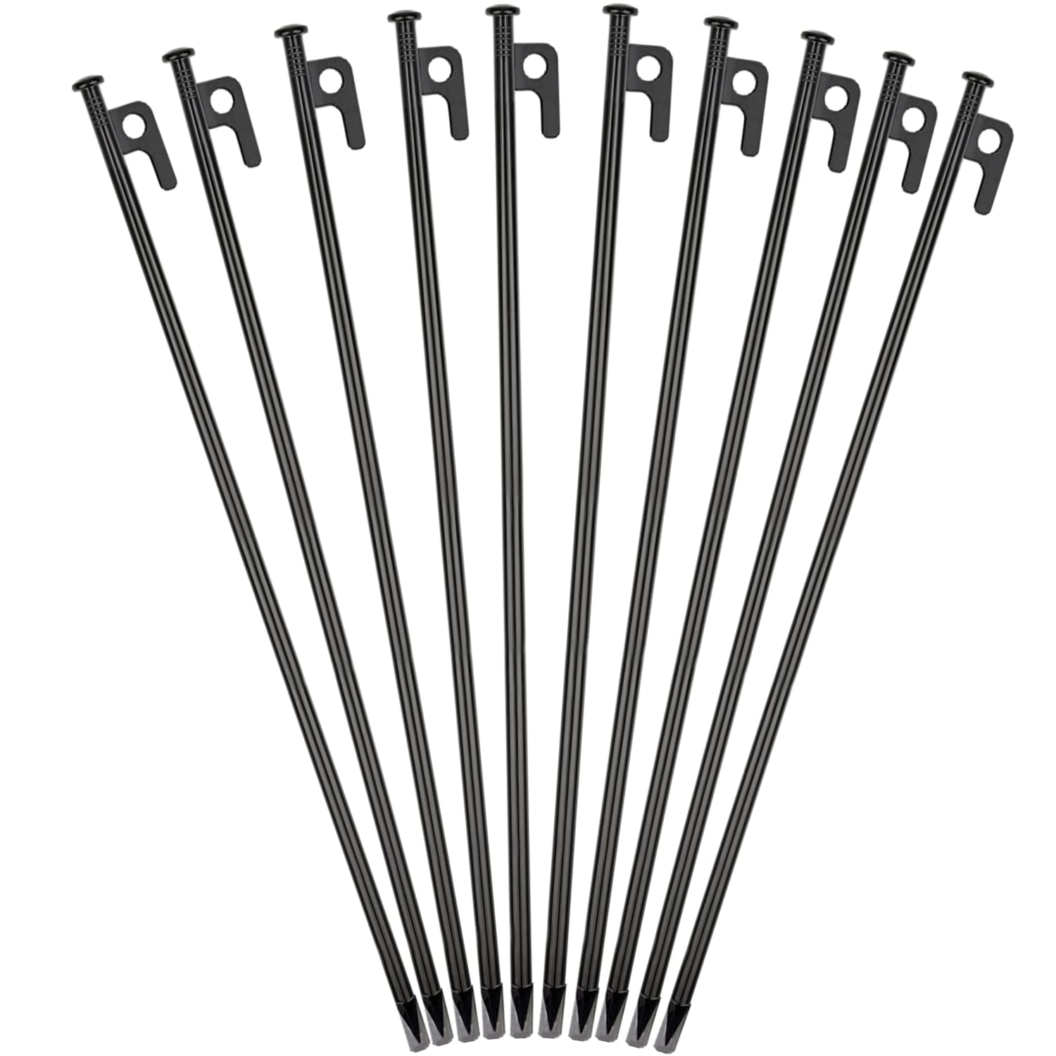 16Inch 10 Packs Extra Long Tent Stakes Heavy Duty, Large Camping Beach Canopy Stakes Metal Spikes Bell Tent Accessories