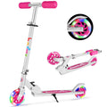 BELEEV V1 Kids Scooters for Girls, 2 Wheel Folding Kick Scooter with Light Up Wheels, 3 Adjustable Height, Lightweight Push Scoo