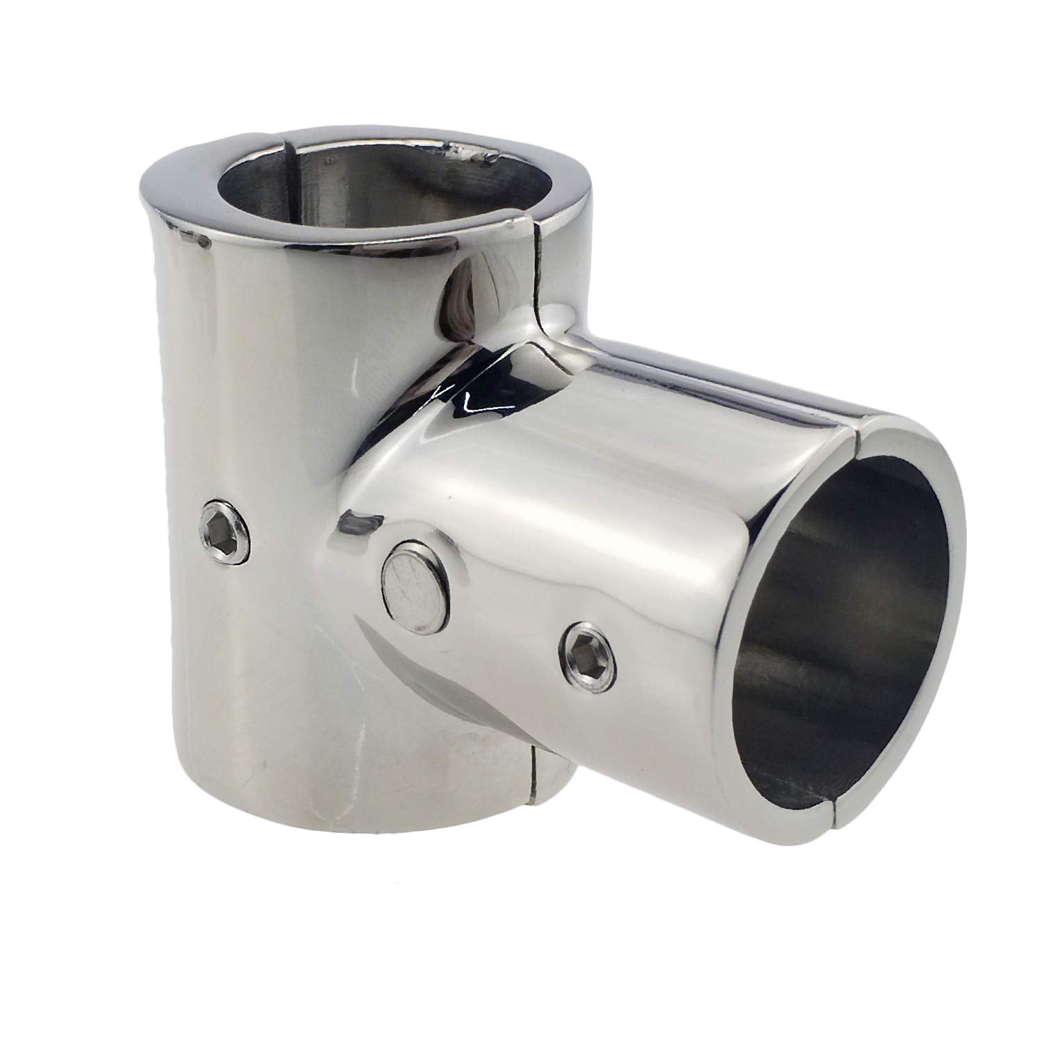 Nrc&Xrc Heavy Duty 316 Ss//Polished Boat Hand Rail Fitting- 90 Degree T/Tee Hinged/Split For 7/8'' Tube
