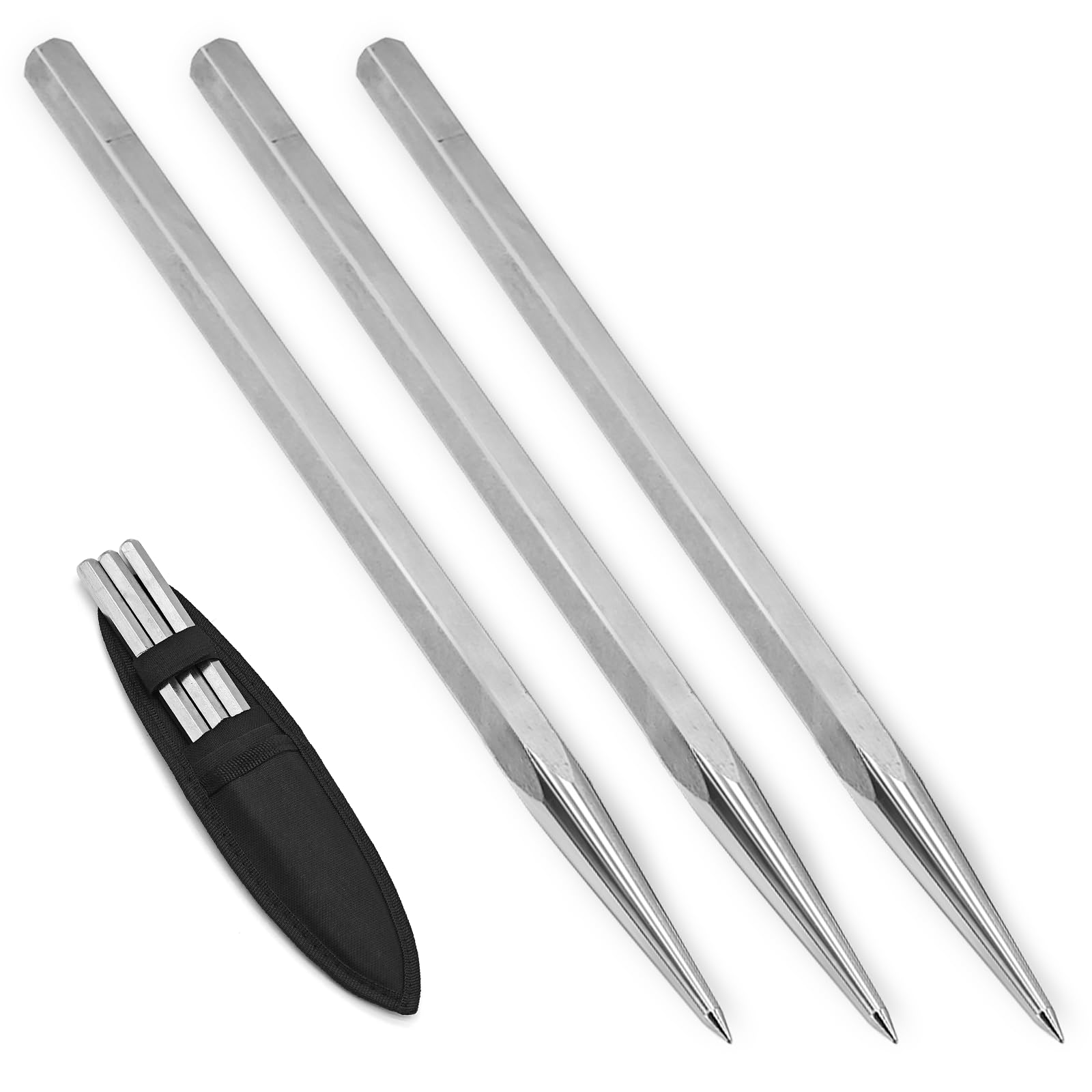 TACTICALEDGED.DOJO SteelPencil Large 0.47  Throwing Spike Set of 3, Heavier and Thicker, for Skilled Users, One-Piece Steel Thro