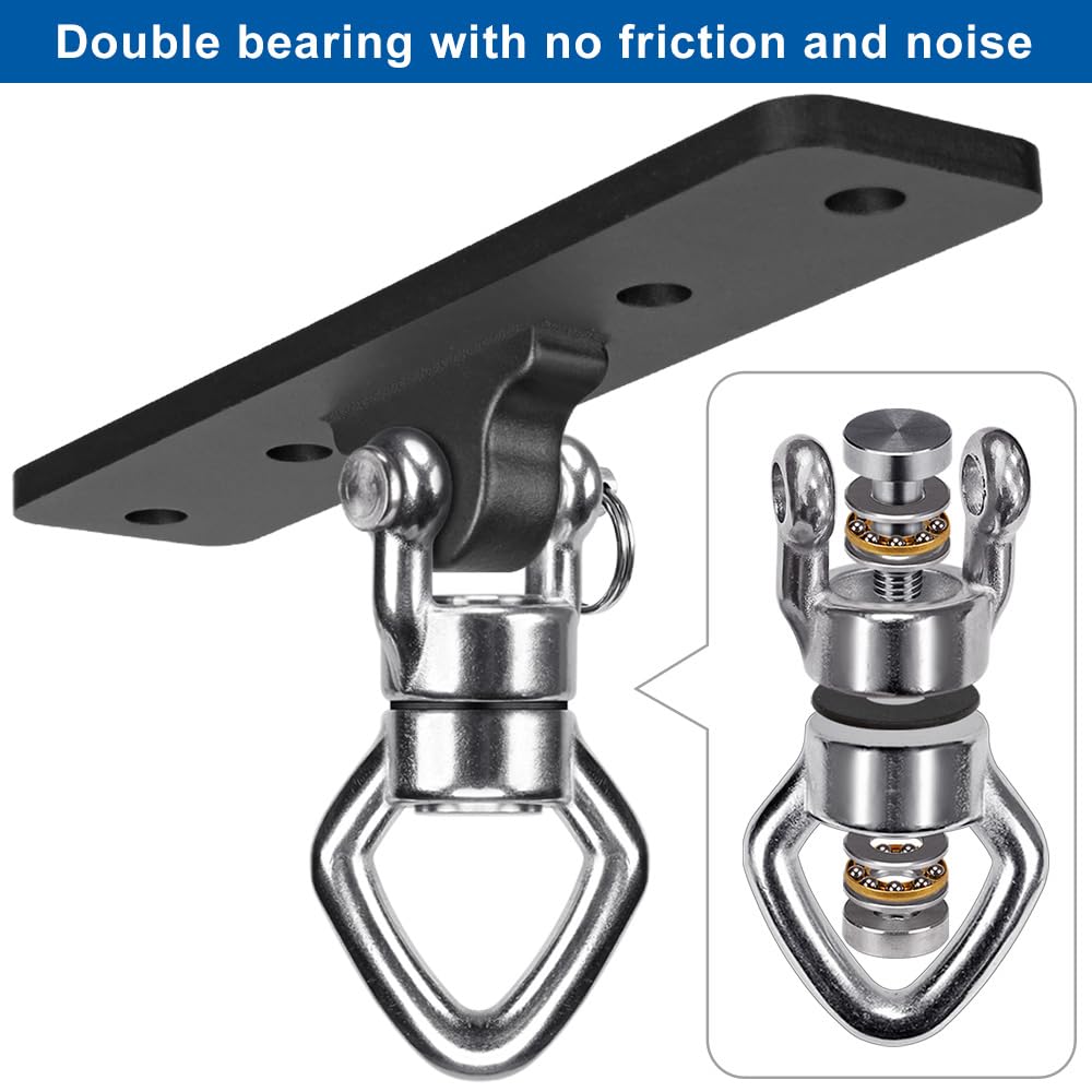 Benelabel Ceiling Mount Swing Hanger With Bearing 900 Lb Capacity Heavy Bag Hanger Stainless Steel Hanging Chair Mount 360 Swing