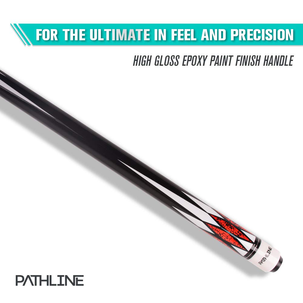 Pathline Pool Cue Stick - 58 Inch Canadian Maple Billiard Pool Stick (Red 20Oz)