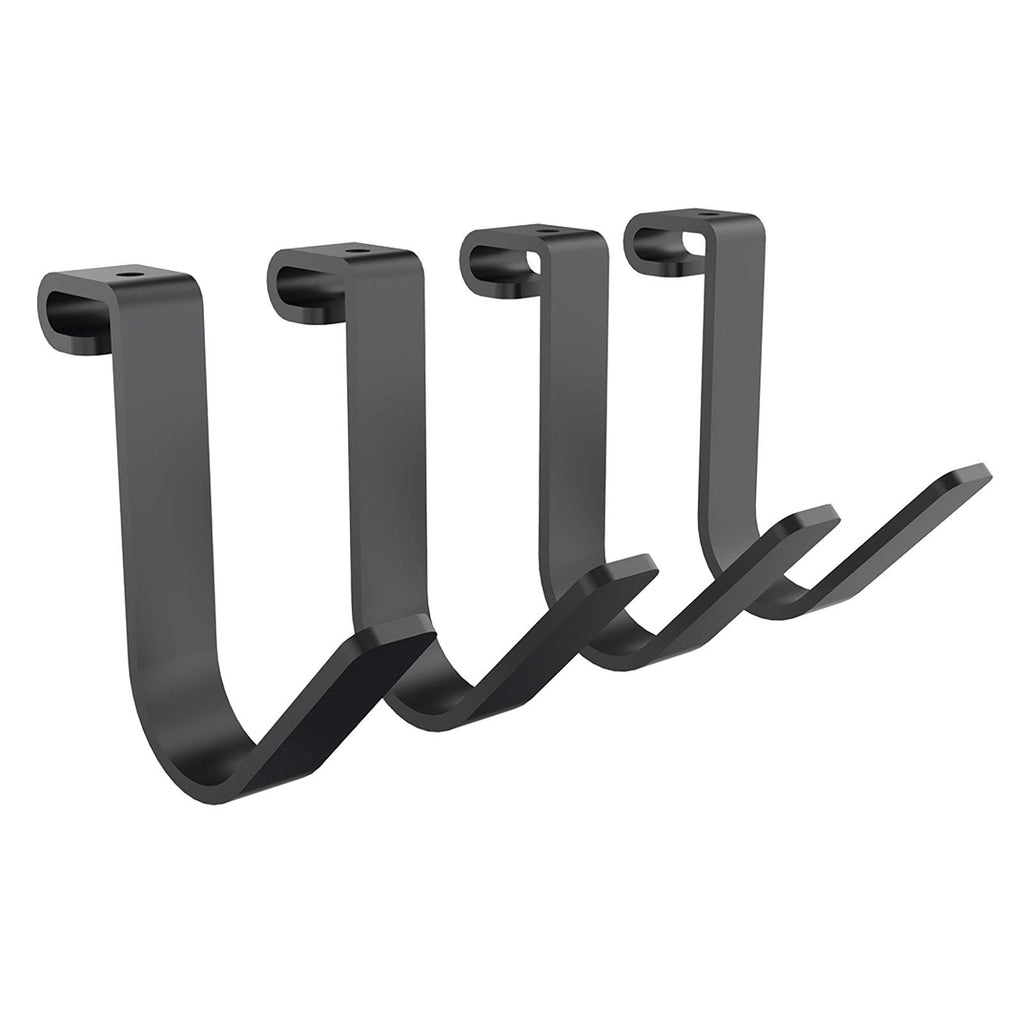 Fleximounts 4-Pack Add-On Storage Rail Hook Accessory For Garage Ceiling Storage Rack And Wall Shelving, Black