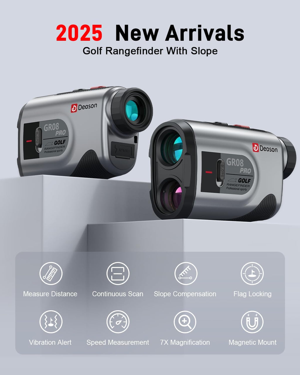 Deason Golf Rangefinder With Slope, 1,300 Yards Laser Range Finder Golf For Tournament, 6X Magnification, Flag Lock Vibration, C