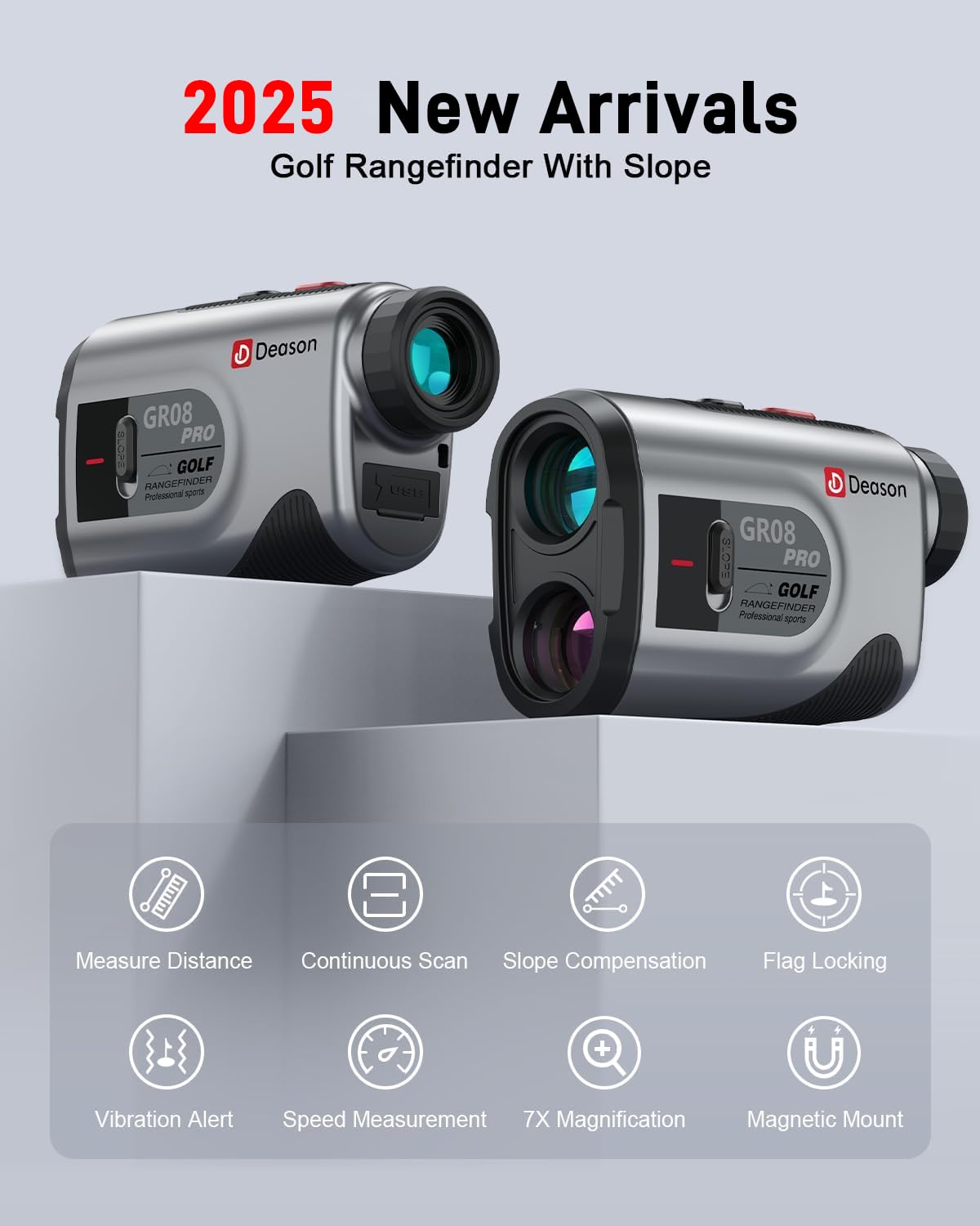 Deason Golf Rangefinder With Slope, 1,300 Yards Laser Range Finder Golf For Tournament, 6X Magnification, Flag Lock Vibration, C