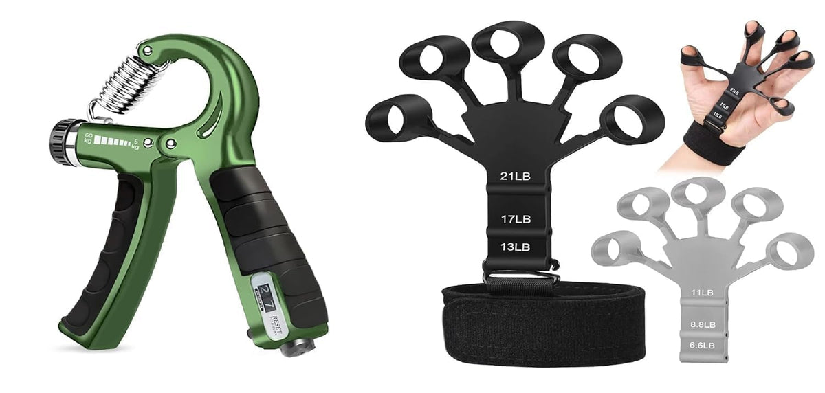 xyno Enhance Your Grip Strength: Combo Pack Hand Grip Strengthener with Counter & Forearm Exerciser Hand Gripper with Counter Me