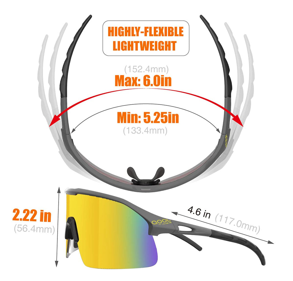 Qooltimes Polarized Wrap Around Shield Cycling Sunglasses Men Women Oakley Sutro Lite Golfing Ski Triathlon Volleyball Running B