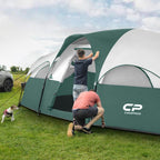 Campros Cp Tent-8-Person-Camping-Tents, Waterproof Windproof Family Tent, 5 Large Mesh Windows, Double Layer, Divided Curtain Fo