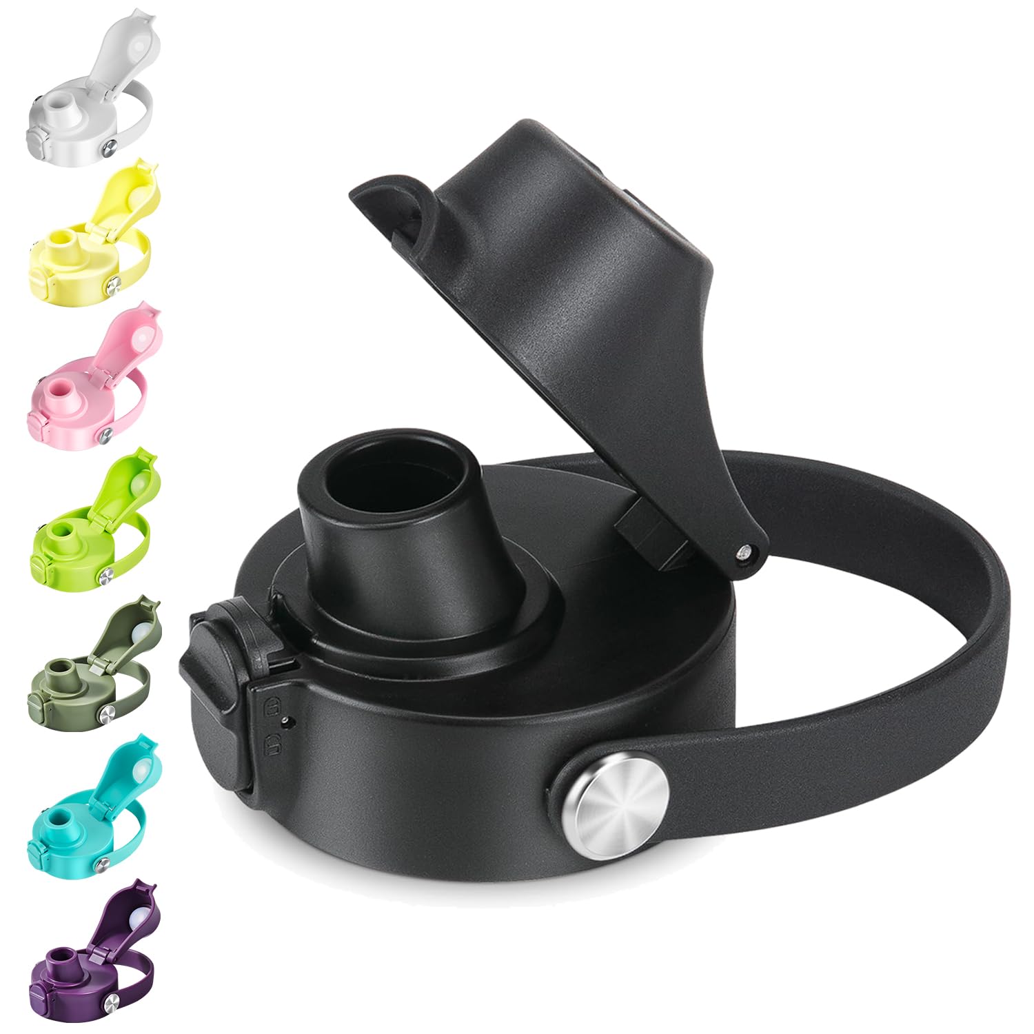 EIPOSAU Auto Flip Lid for Hydro Flask Wide Mouth, Great Spout Lid for Hydro Flask Wide Mouth, Replacement Lid with Button Lock, 