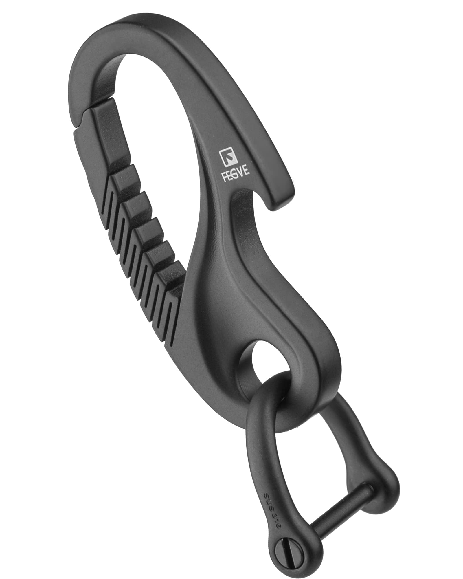 Tisur Titanium Keychain Carabiner Clip, Key Fob Holder, Quick Release D Ring Keychain Heavy Duty Bottle Opener Keychain Car Key 