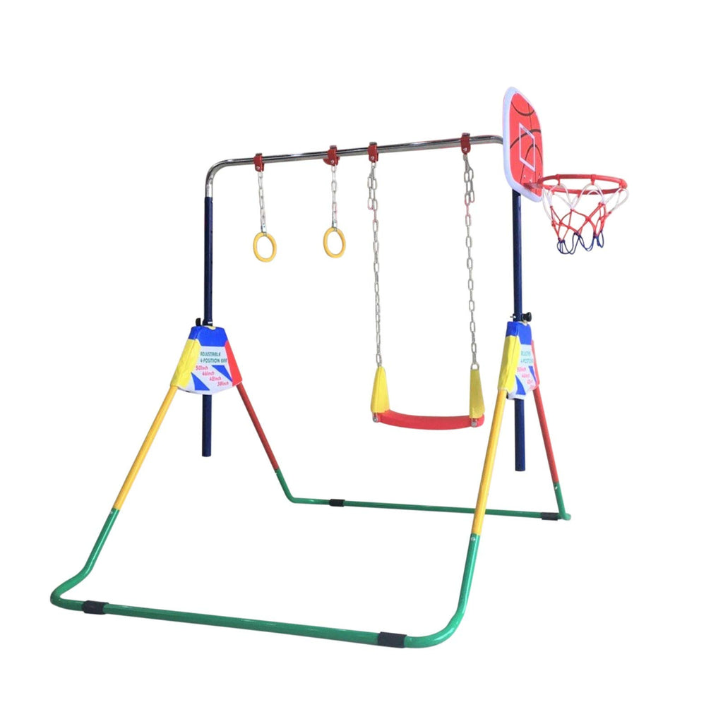 Kids Jungle Gymnastics Expandable Junior 4 In 1 Training Monkey Horizontal Bars Climbing Tower Child Playset Training Pull Up Gy