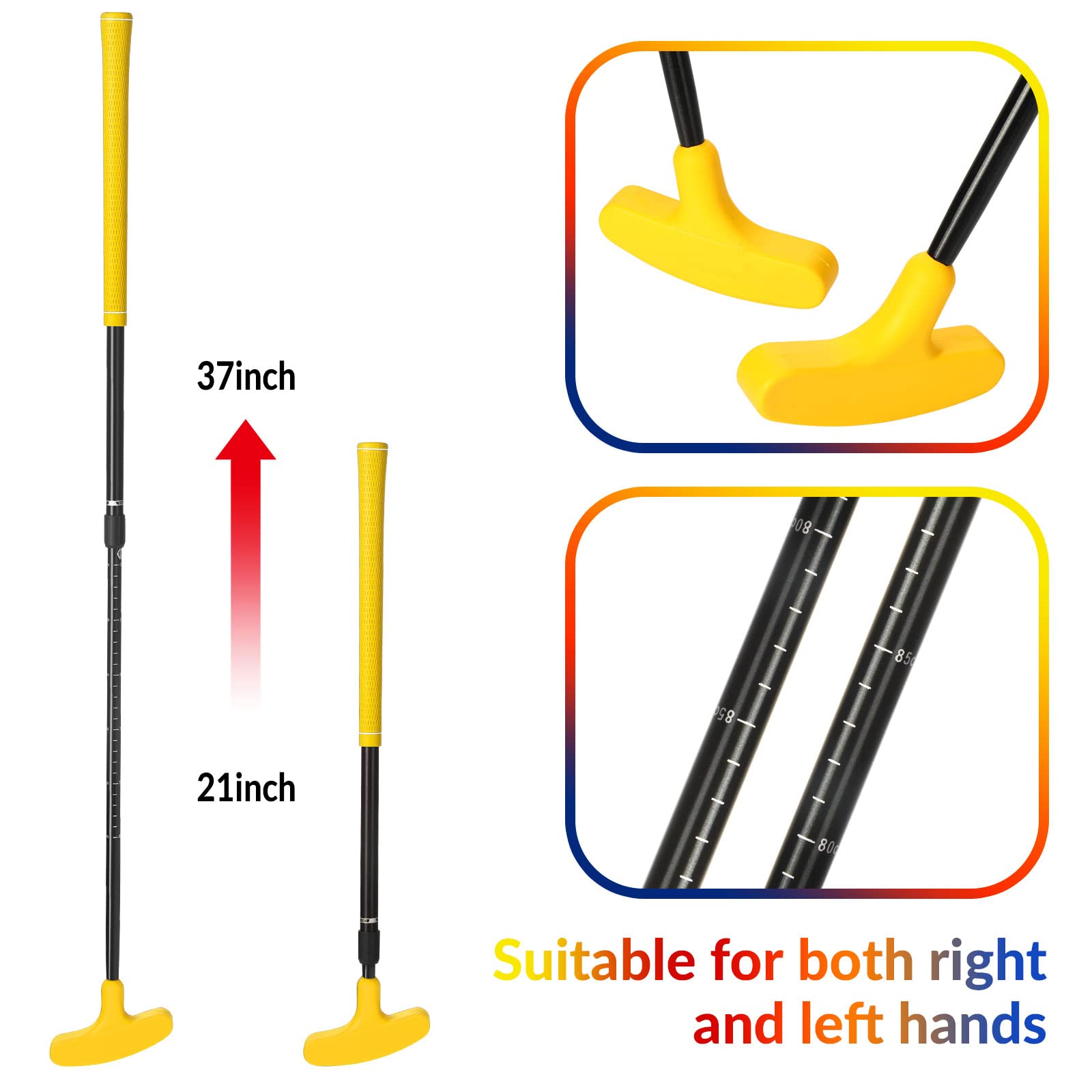 Hiboom 4 Pack Golf Putters For Men And Women Two Way Mini Golf Putter With 4 Golf Balls Adjustable Length Kids Putter Bulk For R