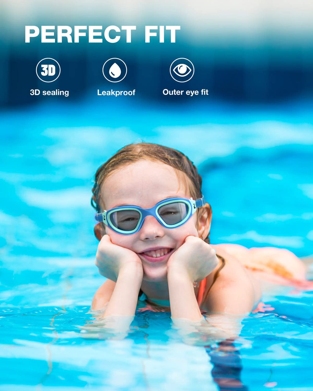 Zionor Kids Swim Goggles, G1Mini Se Anti-Fog Crystal Clear Swimming Goggles For Kids Age 6-14, Leak Proof Kids Swimming Goggles