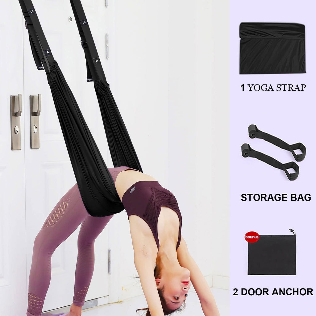 Waist Back Leg Stretcher Strap, Backbend Training Inversion Strap With Door Anchor, Flexibility Trainer Stretching Equipment Ass