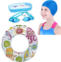 Fancydresswale Swimming Set for Kids with Swimming Goggles, Cap and Swim Ring, Random Colors and Design; Suitable of 36 Years (