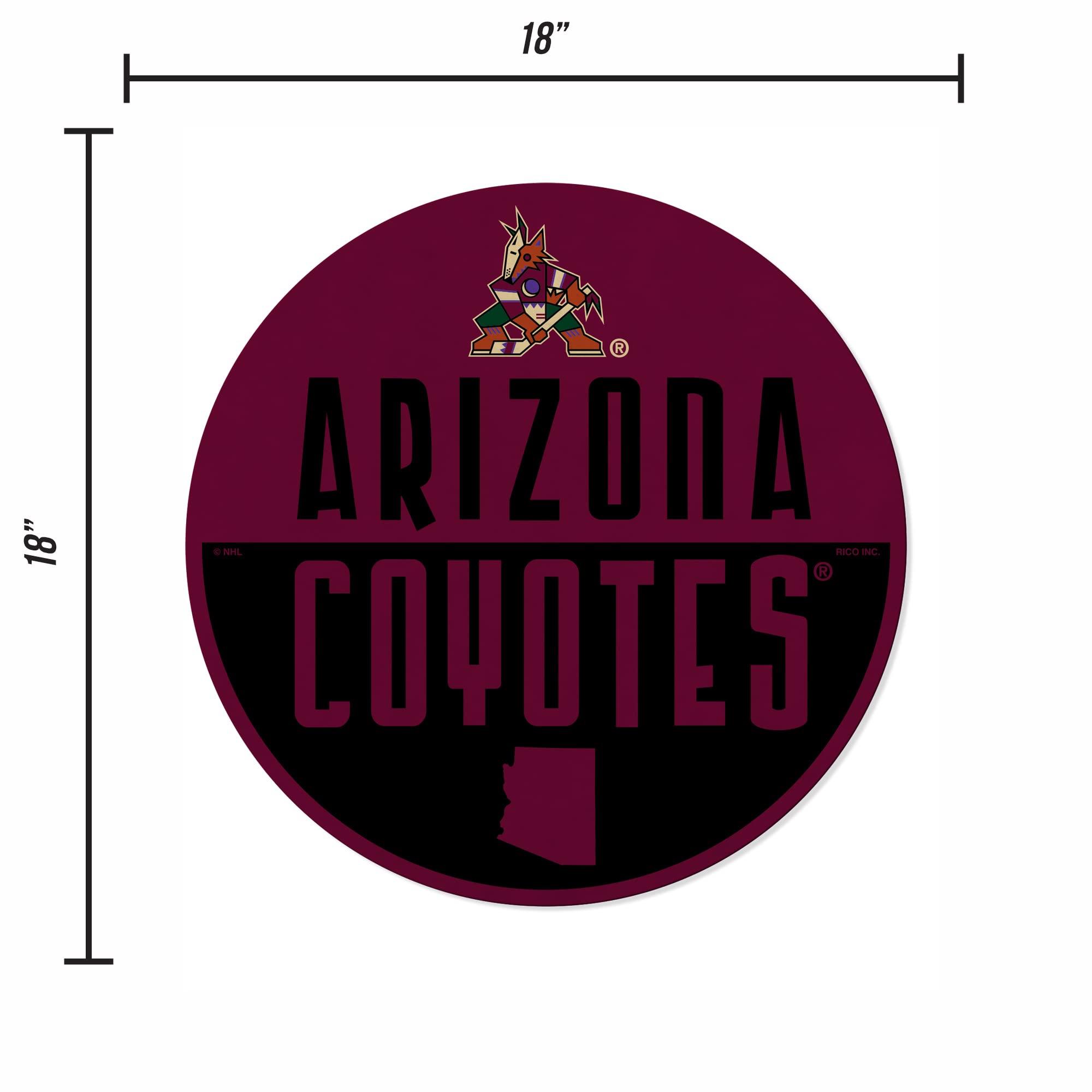 Rico Industries Nhl Arizona Coyotes Classic Shape Cut Pennant - Home And Living Room D  Cor - Soft Felt Ez To Hang