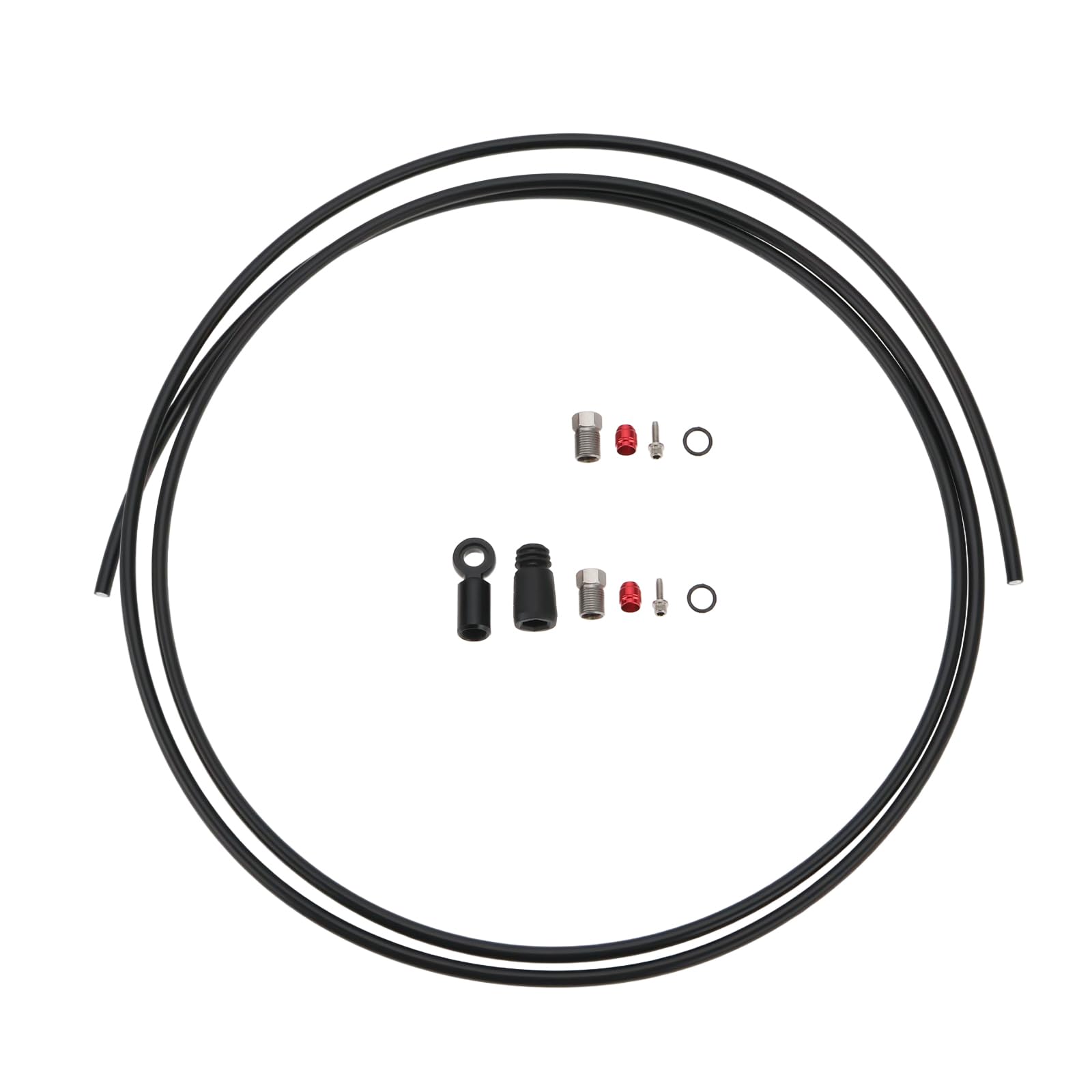 Briny River 1Set Bikes Brake Hose Kit with Oil Needle & Olive Replacement Part Compatible with SRAM Flat Mount HRD Red Force Ape