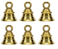 Uapan Brass Hanging Bell For Home, Temple Decoration With J Hook Medium (2.5 Inch, Pack Of 6)