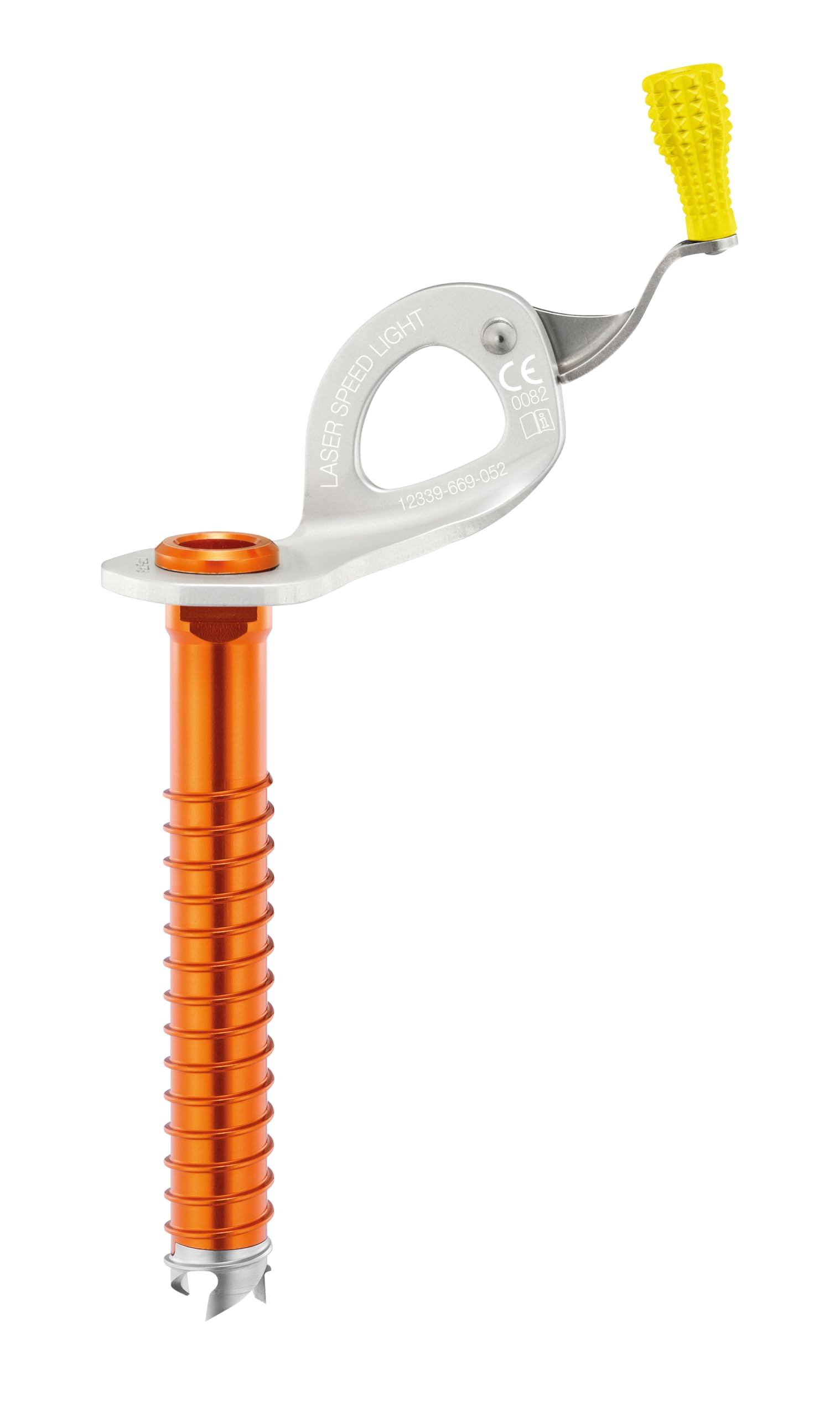 PETZL Laser Speed Light Ice Screw - Ultralight, Aluminum Ice Climbing Screw with Integrated Crank - One Color - 13 cm